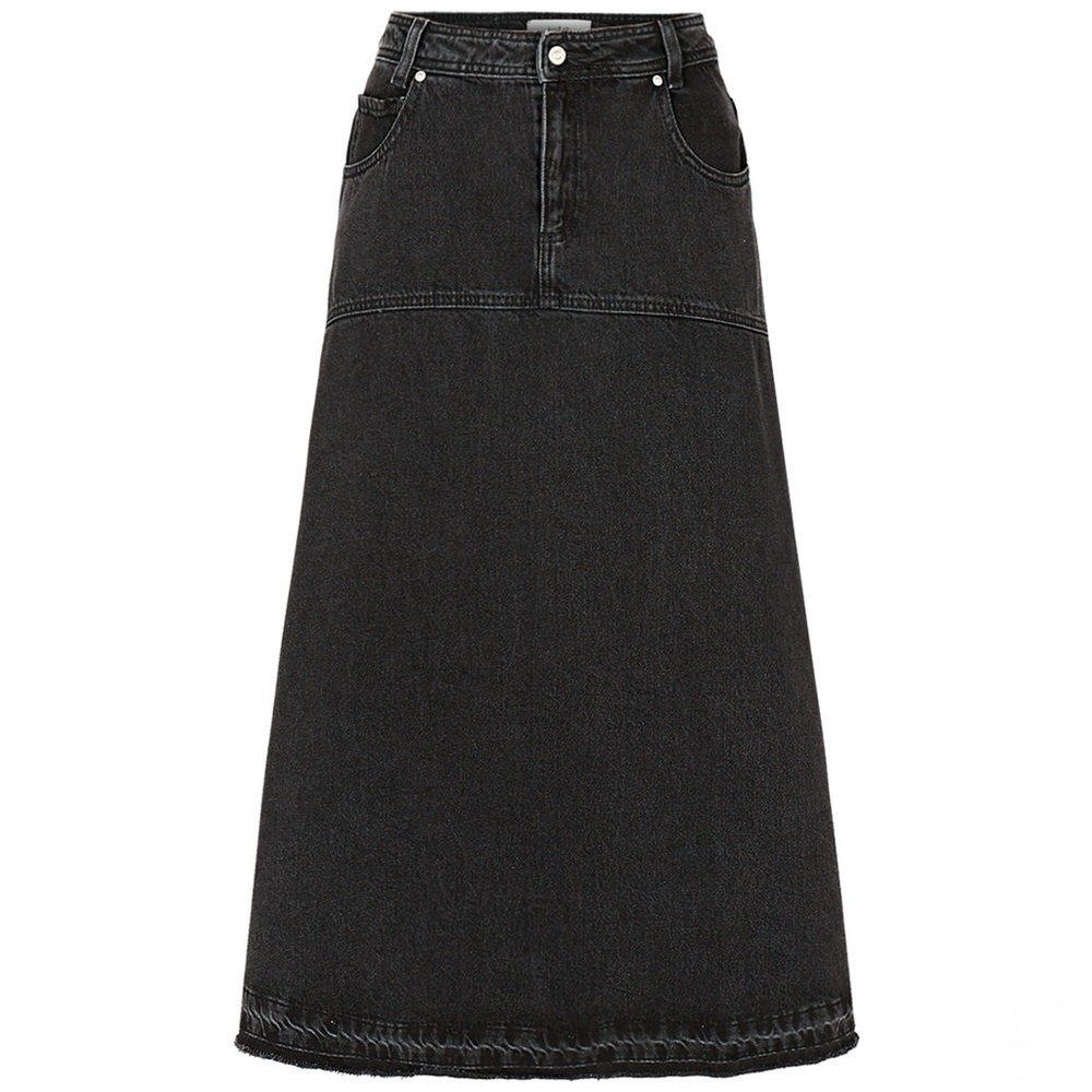 💕 BA&SH volentia denim skirt NEW size 38 black midi, medium wash, dark grey